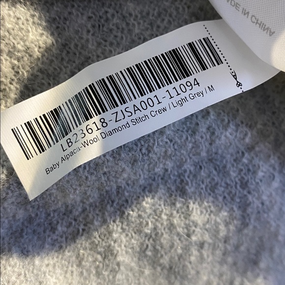 QUINCE baby alpaca wool diamond stich crew light grey - Picture 5 of 7